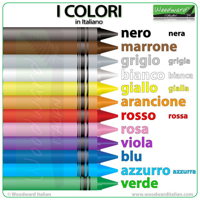 Colors In Italian Woodward Italian